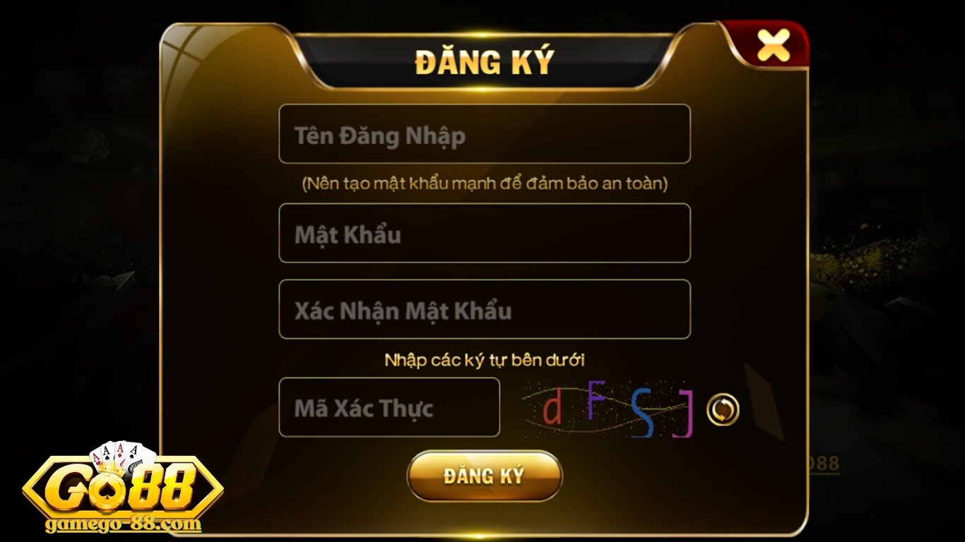 Cách đăng ký tài khoản tham gia cổng game Go88 