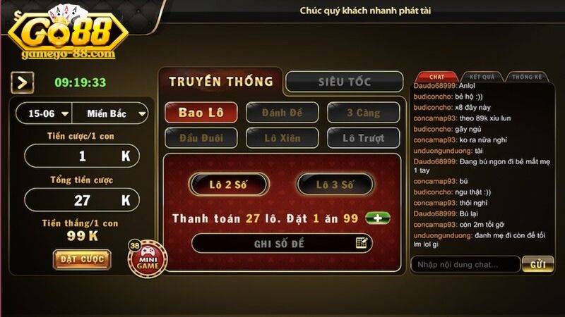 Dự đoán kết quả lô đề Go88 bao lô