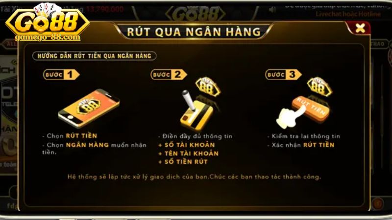 Hướng dẫn rút tiền Go88 thành công ngay lần đầu tiên Hướng dẫn rút tiền Go88 thành công ngay lần đầu tiên